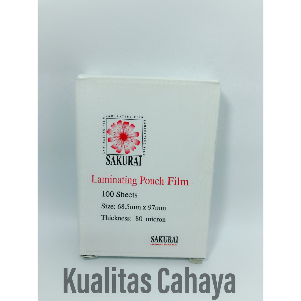 Plastik Laminating SAKURAI KTP ukuran 68.5mm x 97mm 80micron