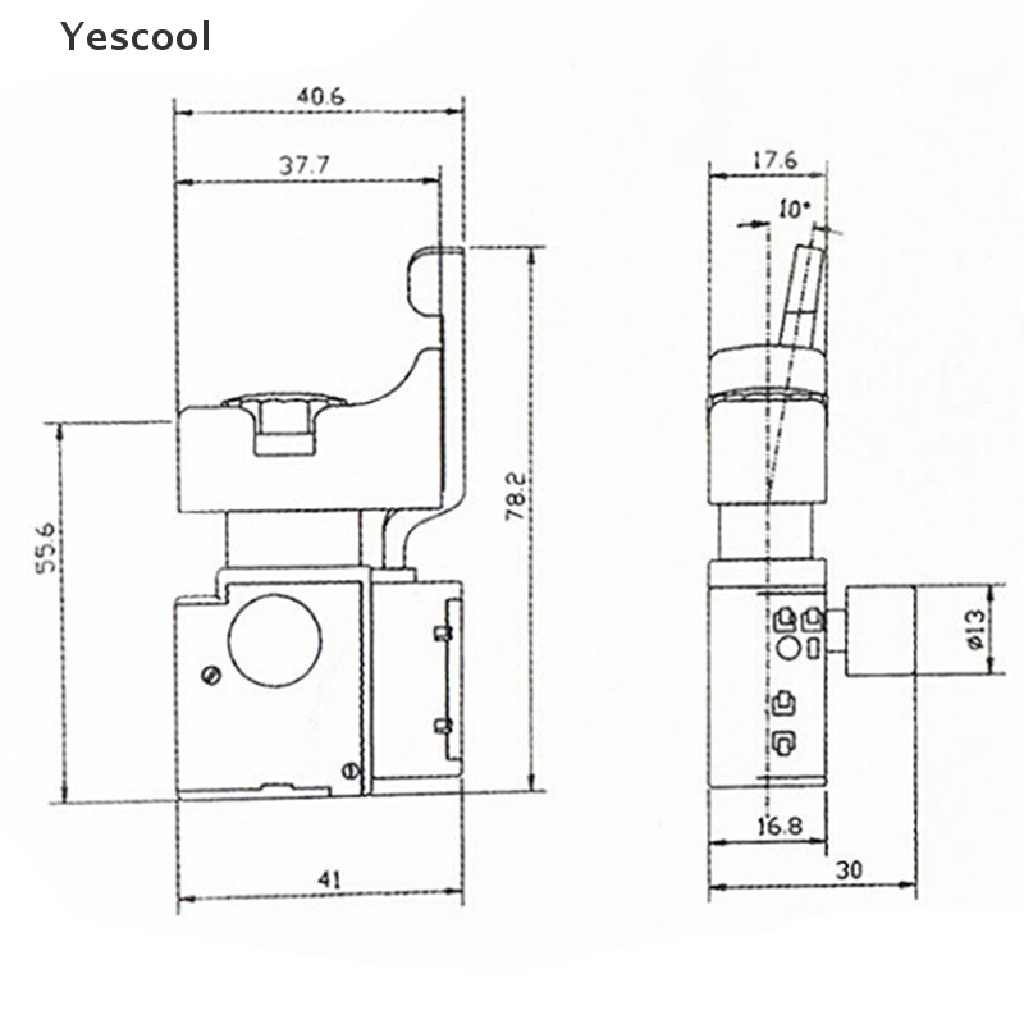 Yescool FA2-4 / 1BEK Saklar Tombol trigger Kontrol Kecepatan Bor Elektrik 6a 250v Warna Hitam