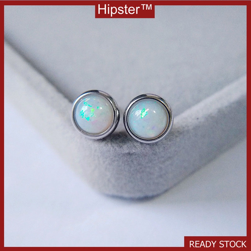 New Color Gemstone Inlaid Diamond Fashion Wild round Studs