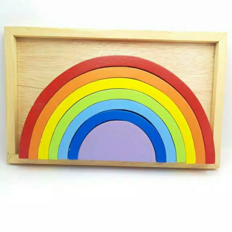 alilatoysshop Mainan kayu Edukasi Rainbow Block