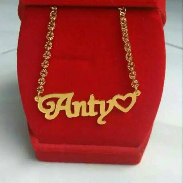 Kalung wanita / kalung titanium anti karat / kalung nama lapis emas / hello Kitty