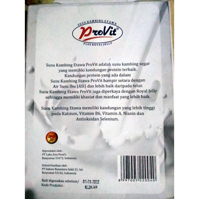 

ProVit Susu Kambing Etawa Plus Royal Jelly