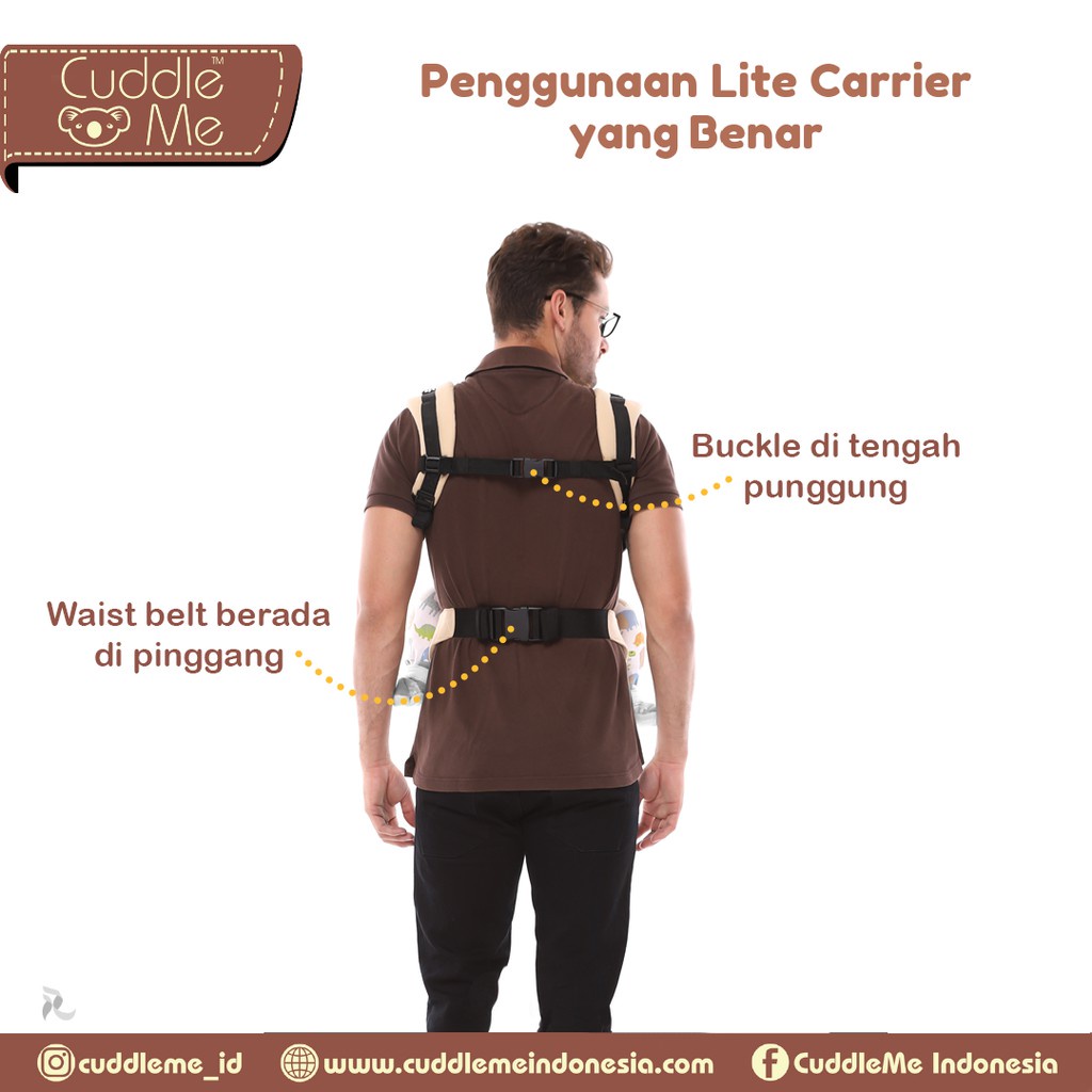 Cuddle Me Lite Carrier SSC 2in1 SOLID POLOS Gendongan Bayi Ransel Cuddleme LiteCarrier M-shape M Shape Ergonomis