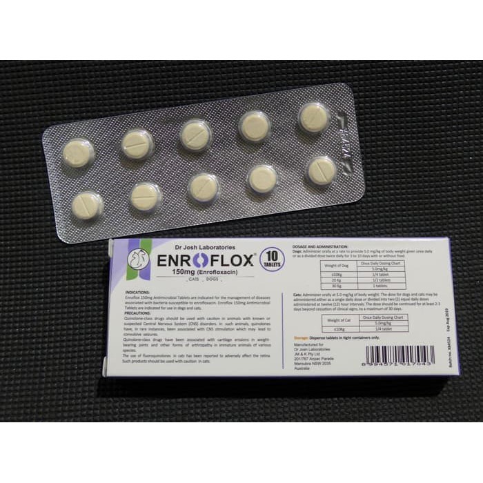 kjg Obat Flu pilek Flue Anjing Kucing Enroflox enrofloxacin 150mg