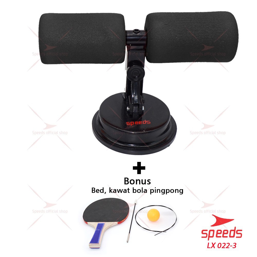 SPEEDS Alat Bantu Sit Up Bar Portable Penahan Kaki Double Holder Sit Up Stand Holder 022-4-HITAM+PINGPONG