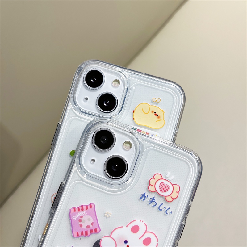 Soft case Transparan Motif Hewan Ayam Dan Kelinci Untuk iphone 11 12 13 pro max x xs xr xsmax 7 8 plus