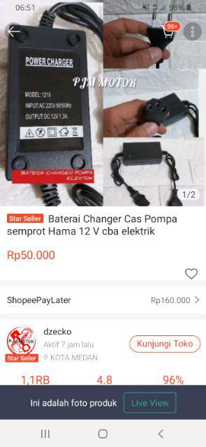 Baterai Changer Cas Pompa Semprot Hama Disinfektan12 V Cba Elektrik