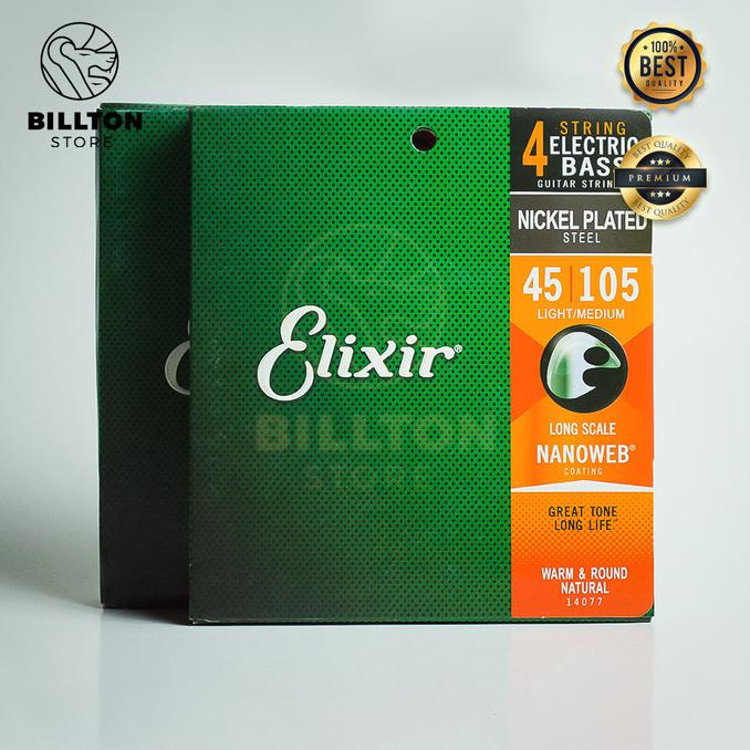 Senar Bass Elektrik Elixir 4 String Nickel Plated Steel Nanoweb 45/105