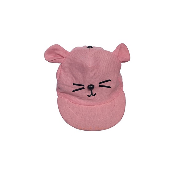 Topi Baseball Bayi Laki Laki Perempuan 0 - 12 Bulan 6 Bulan Baru Lahir Topi Anak Bayi Karakter Kucing Lucu Murah Topi Bayi Cowok Cewek-Pink