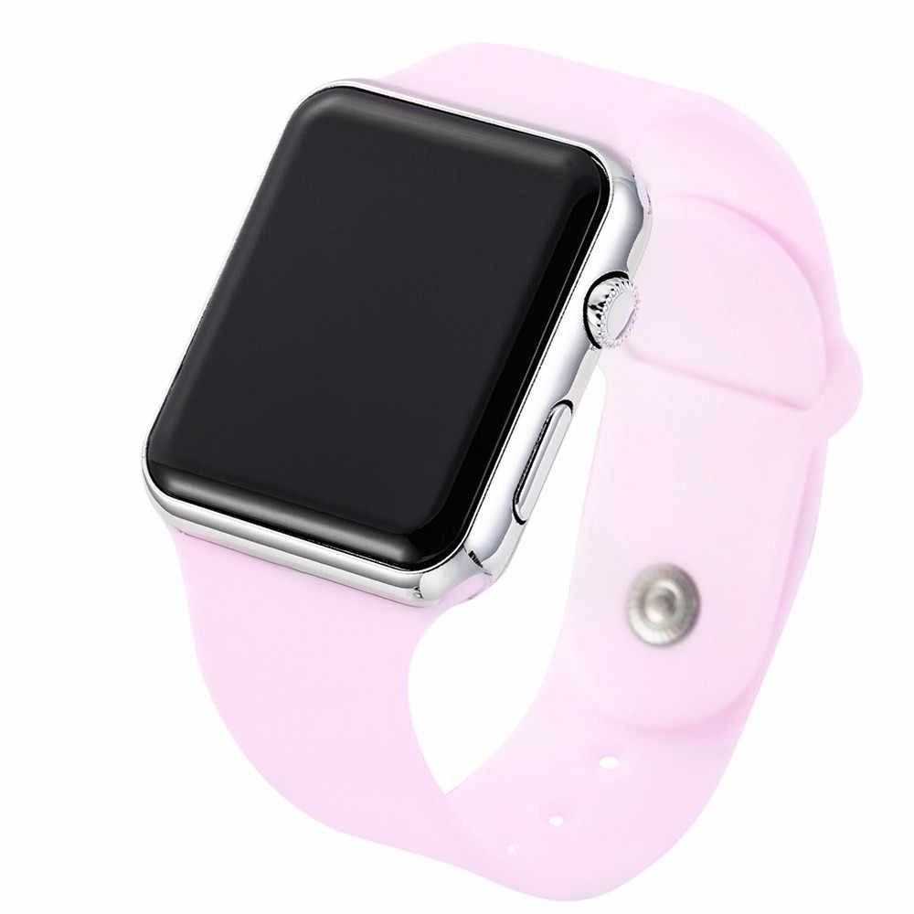 LED Watch [ Baby Pink Silver ] Jam Tangan Digital Pria &amp; Wanita - Strap Rubber