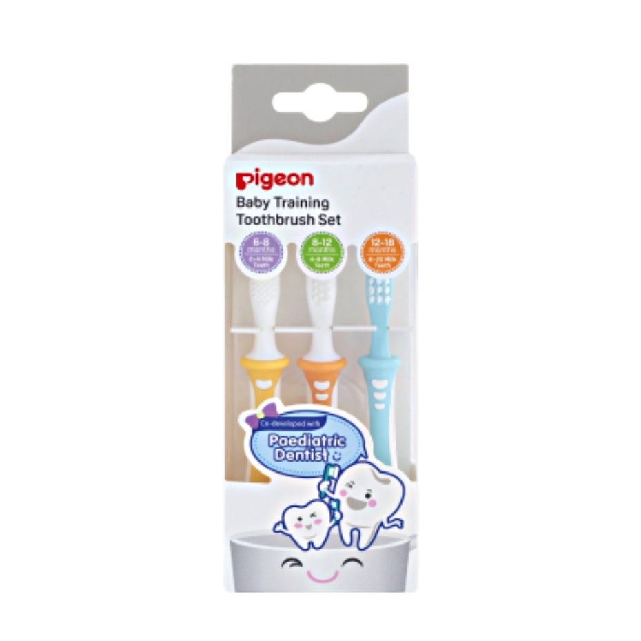 Pigeon Baby Training Toothbrush Set Lesson 123 Sikat Gigi Bayi