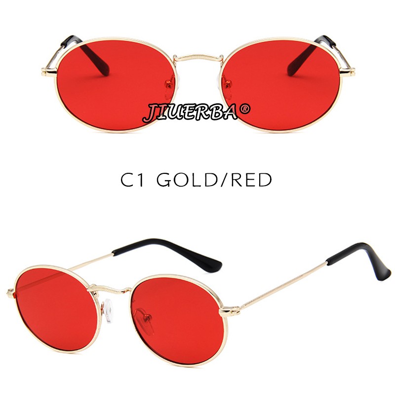 (YUZHU) RB GAYA Classical RB Small Oval Kacamata Hitam Wanita/Pria Sunglasses Anti UV400