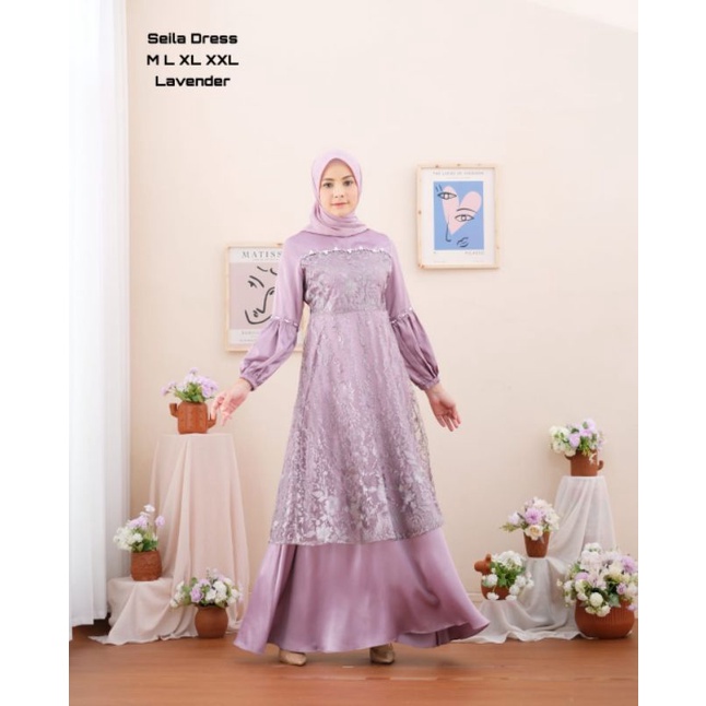 Permata Olshop / Dress Seila NF / Gamis Kebaya Pesta Modern / Kebaya Modern / Dress Kondangan