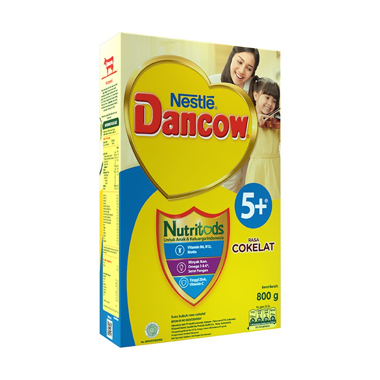 Dancow 5+ Nutritods Susu Formula Anak Usia 5-12 Tahun Rasa Madu / Vanila / Coklat 800gr