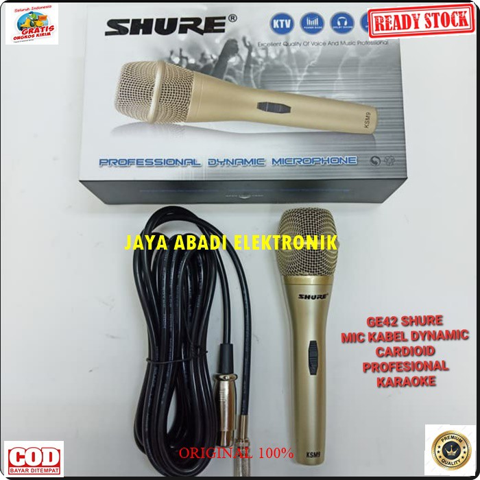 G42 Shure Mic kabel sound system Microphone dynamic cardioid profesional karaoke vocal vocal audio mik pengeras suara pro profesional vokal mikrophone G42  BISA DIGUNAKAN SEGALA JENIS AUDIO SOUND  LANGSUNG NYALA TANPA PAKAI BATERAI  Bahan dari besi metal