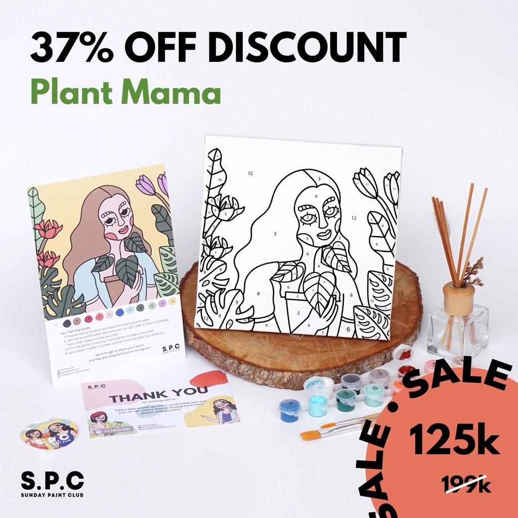 

8.8 SALE: Paint by Number Kit - Plant Mama | Sunday Paint Club