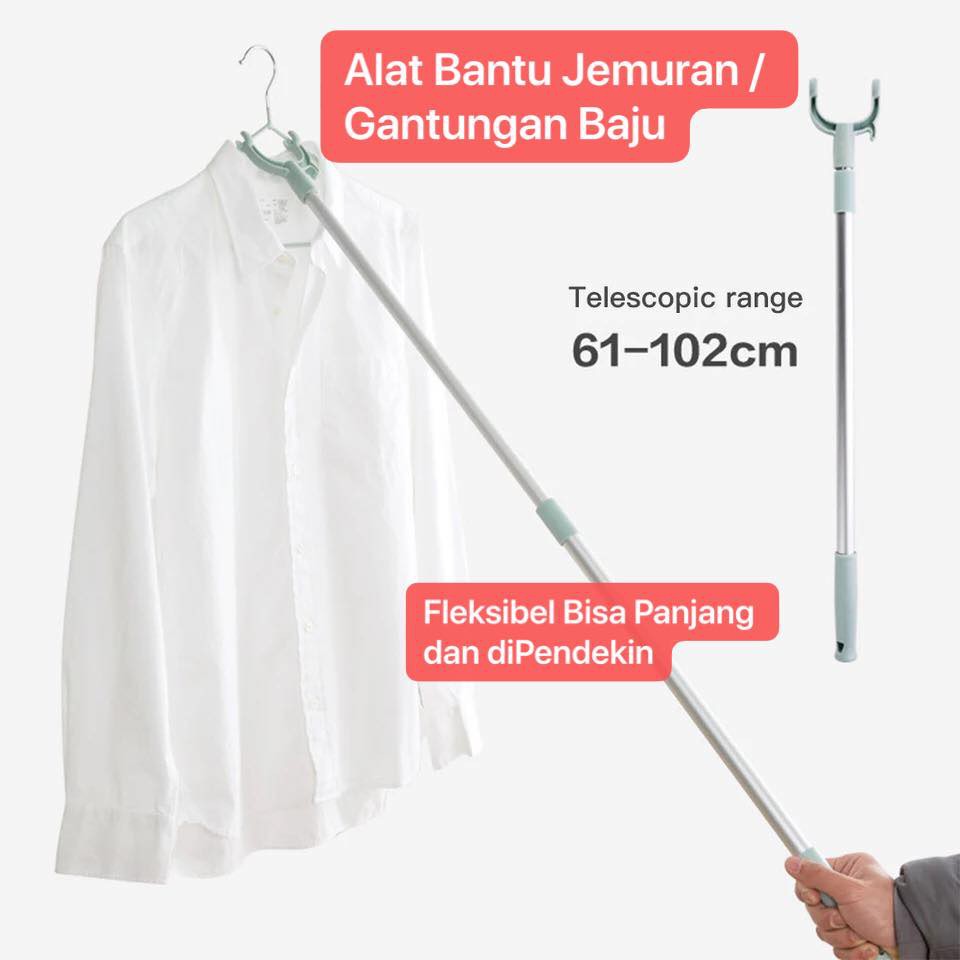 PCK-06 Alat Bantu Jemur Baju Pick Up Tool Tongkat Kait Jemuran / Gantungan Baju Bisa di Panjangin