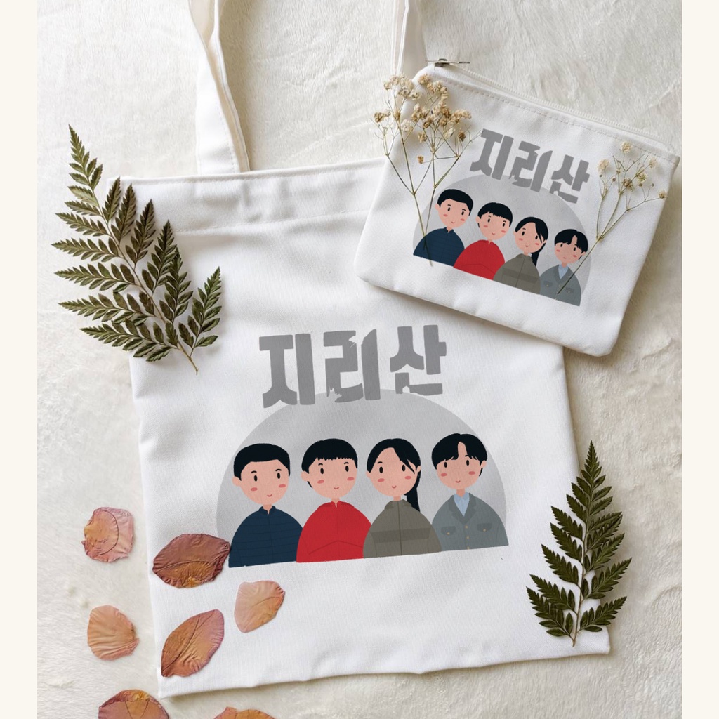 JIRISAN TOTE BAG + PENCIL CASE DRAMA KOREA / DRAKOR KIT / DRAMA KOREA FANKIT / DRAKOR