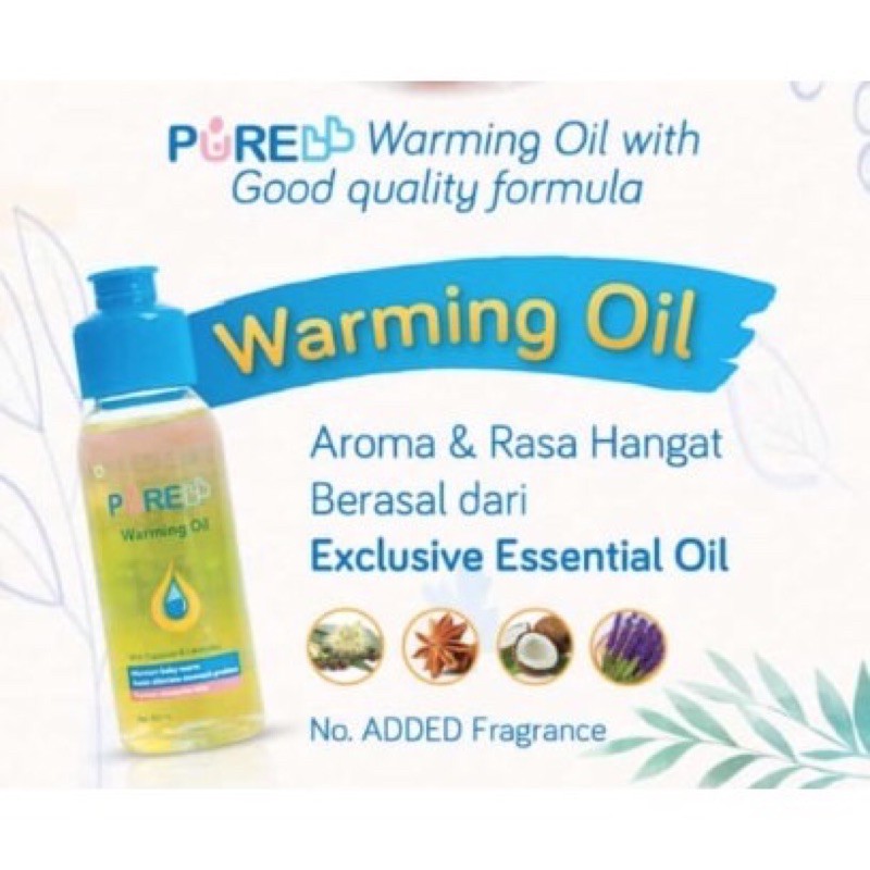 Pure BB Warming Oil with Cajuputi &amp; Lavender 60ml - Pure Baby Minyak Penghangat Bayi