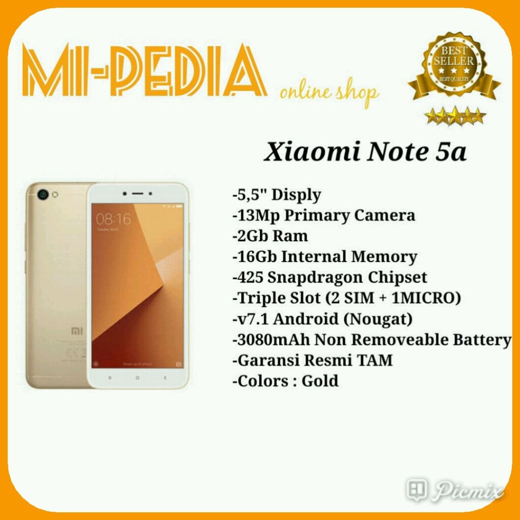 HOT Xiaomi Redmi Note 5A 2/16 Garansi Resmi TAM 1 Tahun   Silicon   Temper - Abu -abu Tua 1410