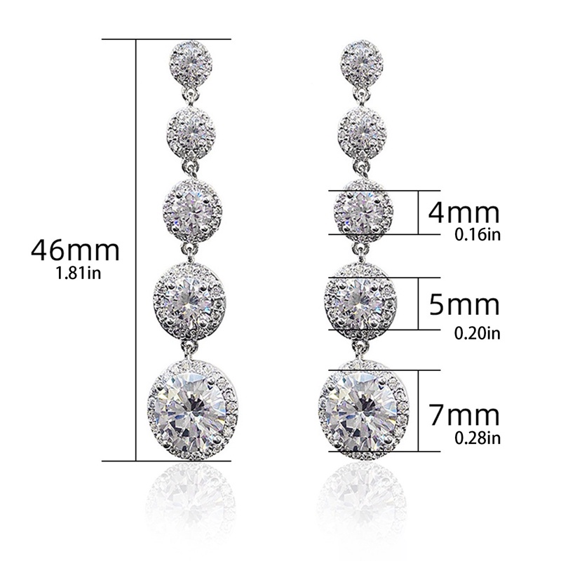 Anting Tusuk Gantung Wanita Desain Angka 5 Hias Cubic Zircon Gaya Trendymewah Untuk Pernikahanpesta