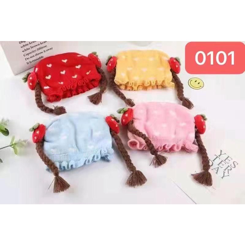 Topi Rajut Bayi Kepang 1-2T Import