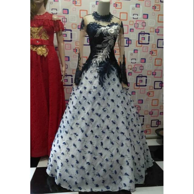 baju pesta elegant bulu gliter