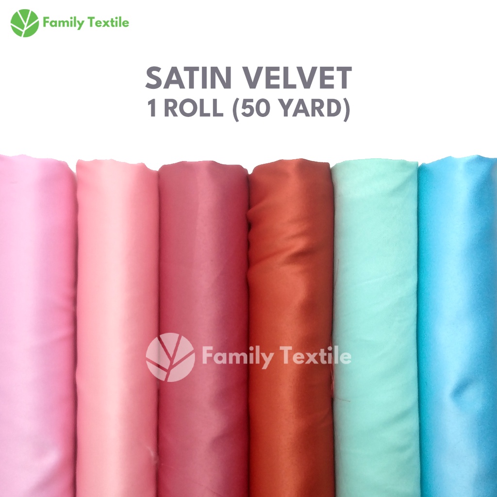 Bahan Kain Satin Velvet Premium 1 Roll 50 Yard