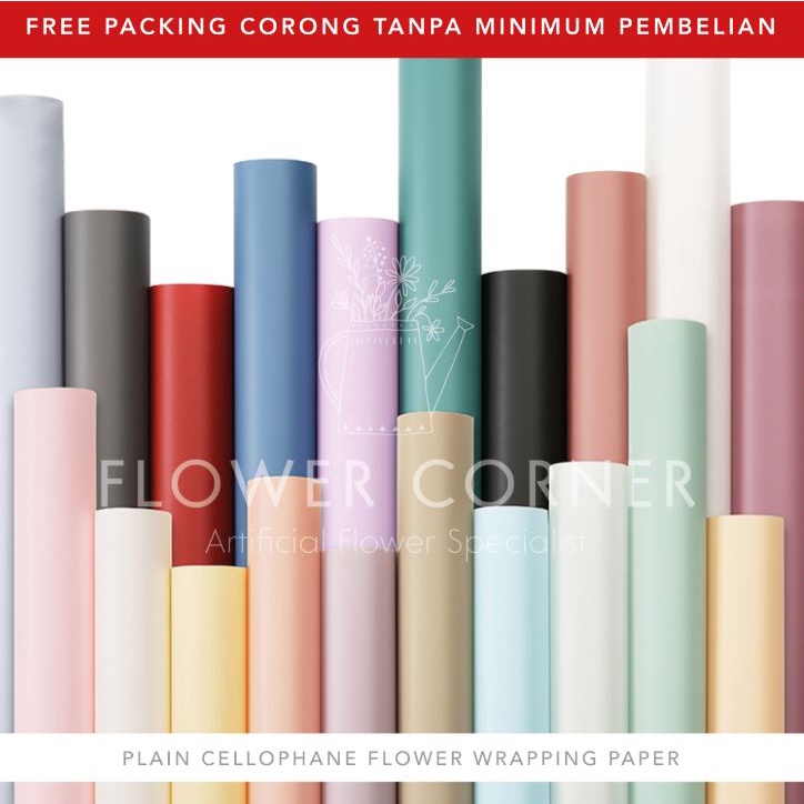 

5 LEMBAR Plain Cellophane Flower Wrapping Paper Kertas Buket Bunga (FW012)