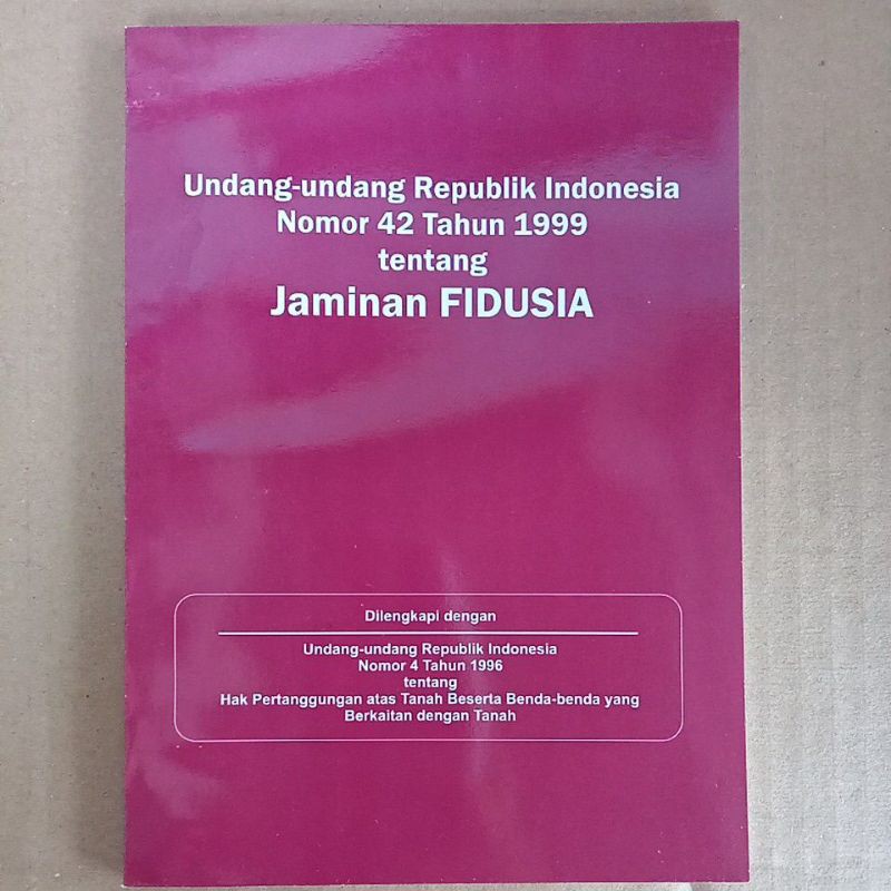 Jual UNDANG-UNDANG REPUBLIK INDONESIA NOMOR 42 TAHUN 1999 TENTANG ...