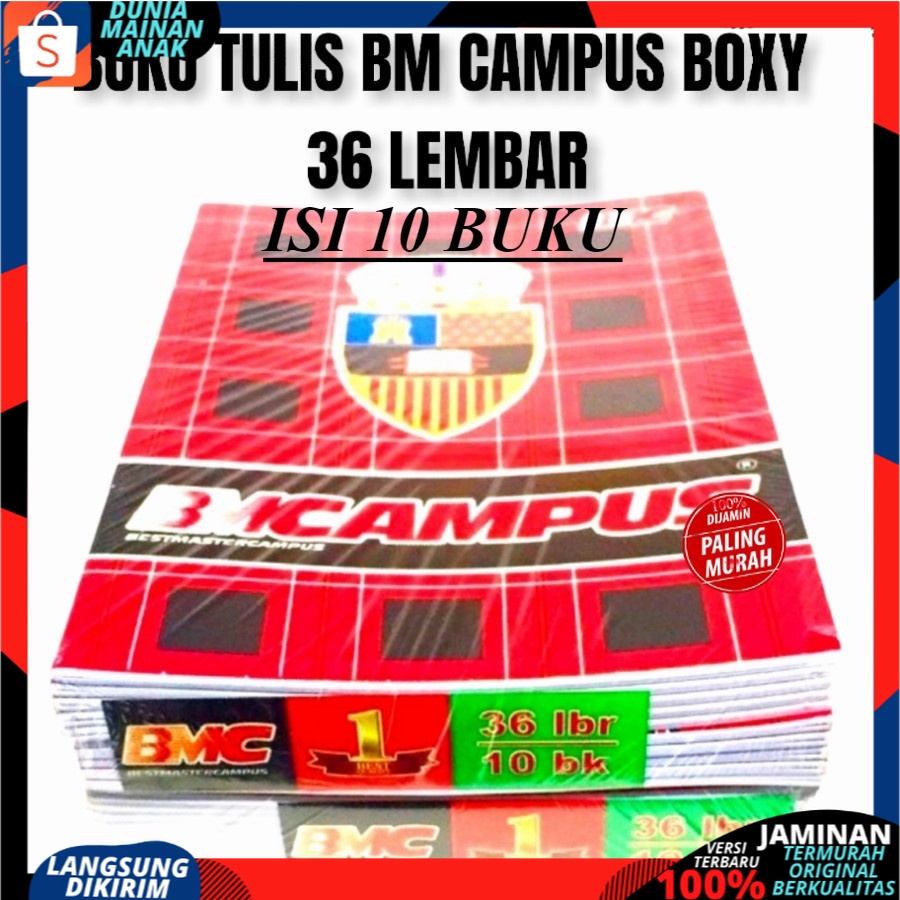 10 PCS BUKU TULIS BM CAMPUS 36 LEMBAR UKURAN BOXY 1 PACK