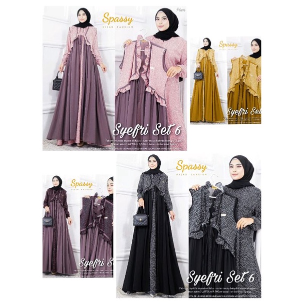Syefri set 6 by haffi /gamis set /Maxi dress/gamis murah