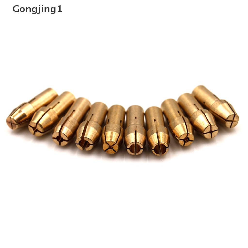 Gongjing1 10Pcs Mata Bor chuck Kuningan shank 0.5-3.2mm 4.8mm Untuk Alat rotary