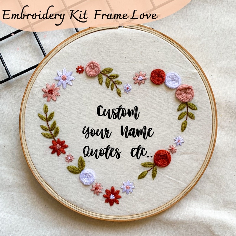 Embroidery Kit Frame Love 20 cm