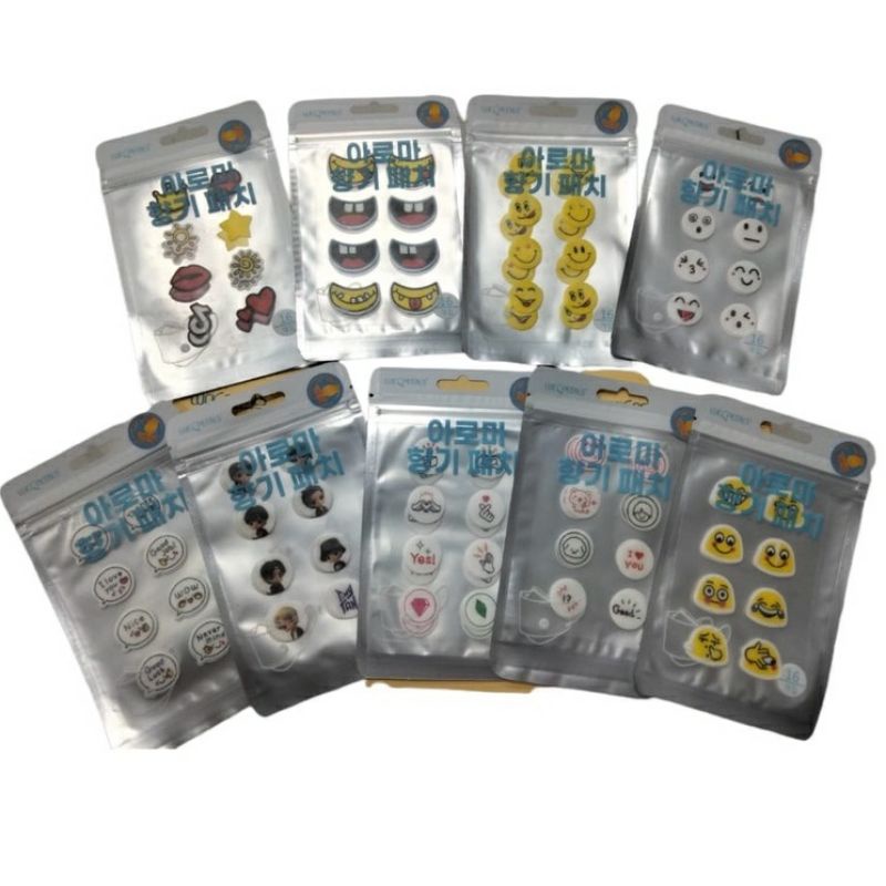 pacth aroma masker isi 16pcs wangi lemon original korea/stiker aroma masker