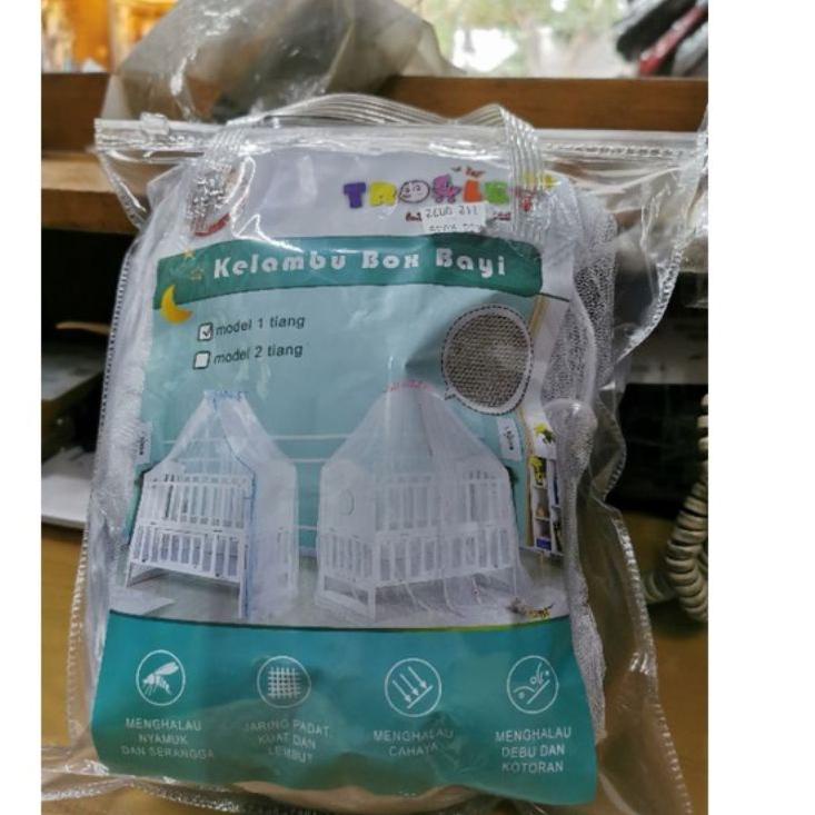 Lebih Istimewa Kelambu box bayi renda dan polos motif imut / kelambu 1 tiang  / kelambu kasur bayi 2 tiang