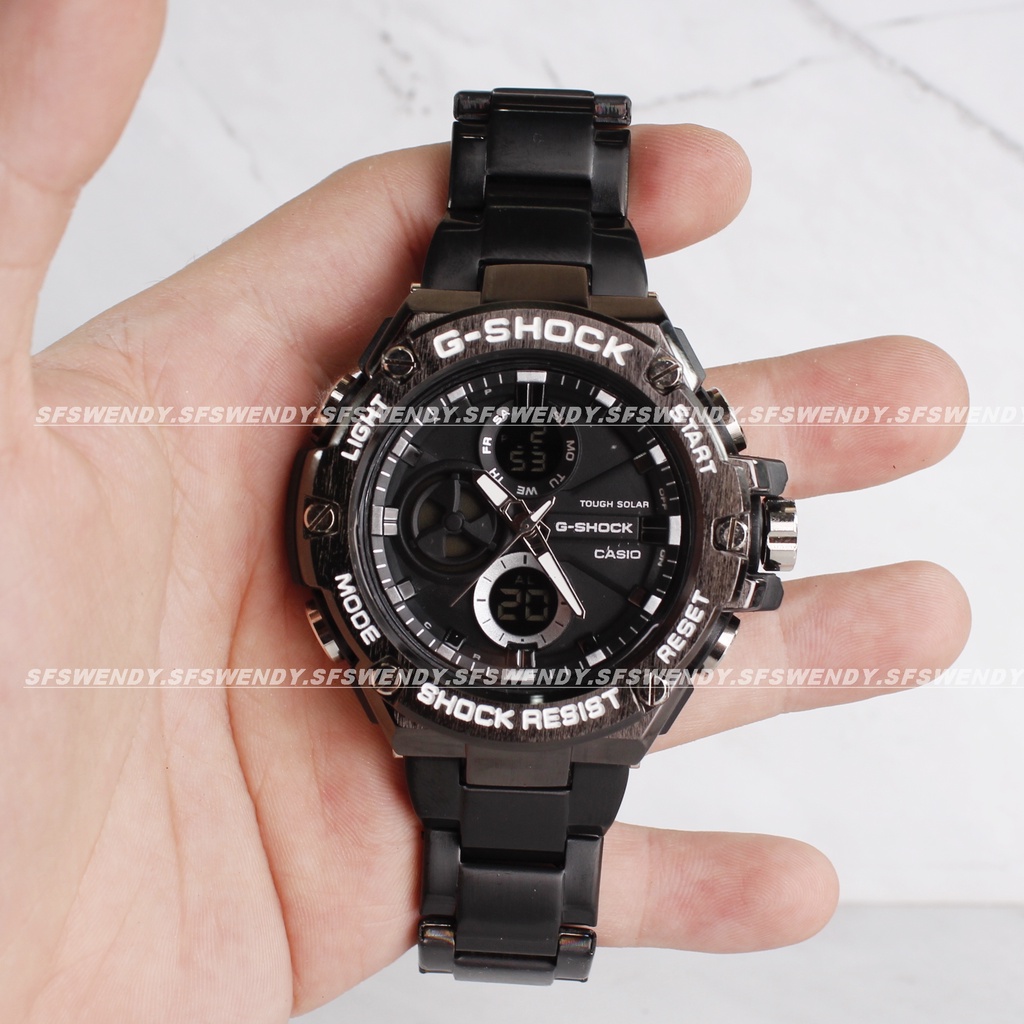 PALING LAKU !!! Jam tangan rantai stainless steel pria MRGG-2000 Hitam anti air