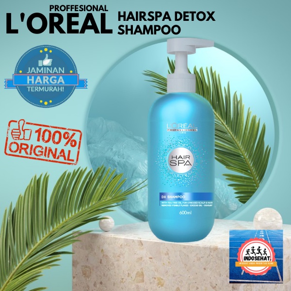 LOREAL Hair Spa Detox DX Shampoo - Shampo Perawatan Pembersih Kulit Kepala Rambut Berminyak Gatal Ketombe 600 ml