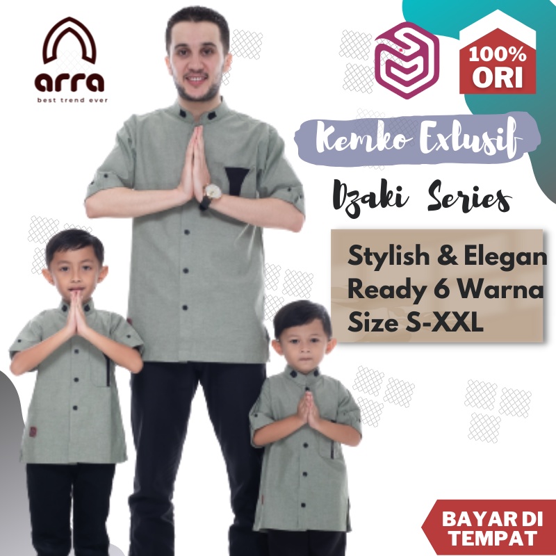 Baju Koko Kemeja Kemko Couple Ayah Dan Anak Lengan Pendek Original Arra Dzaki Baju Koko Pria Kemko R