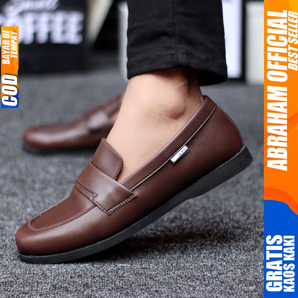 Abraham Bruno - Sepatu Formal Kerja Pantofel Pria Hitam