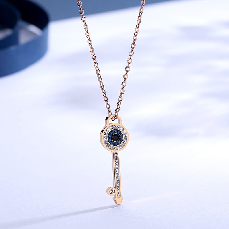Kalung Titanium Import Korea Anti Pudar Model Kunci