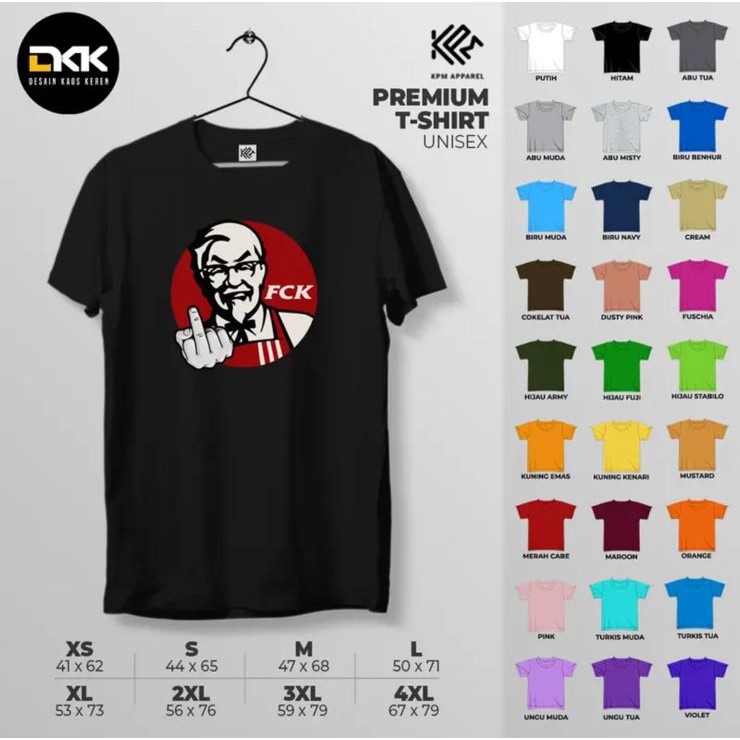 Kaos Baju Plesetan Lucu Logo FCK KFC Premium