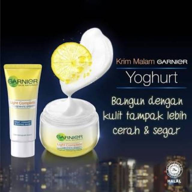 Garnier Light Complete Night Cream Yoghurt Sleeping Mask