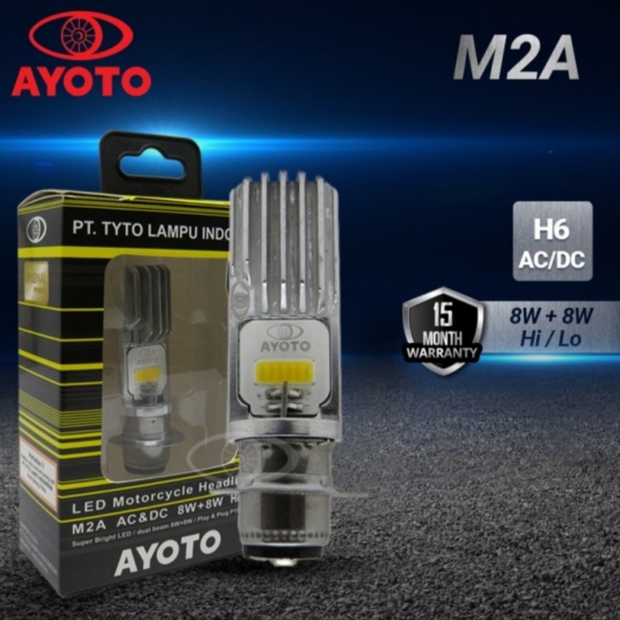 Lampu Bohlam LED Headlamp H6 Kaki 1 AYOTO TYTO M2A Ac Dc Pnp Bebek Matic Motor Original Aksesoris