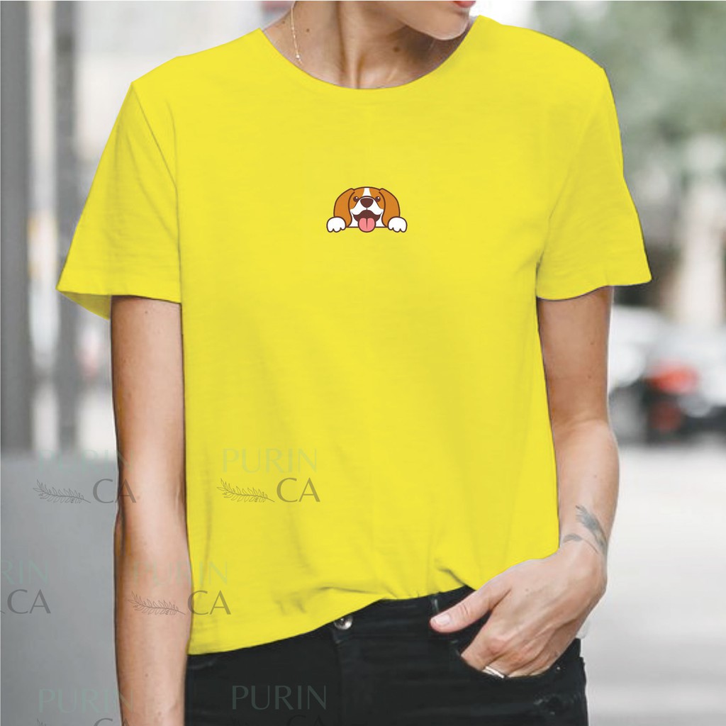 Baju Kaos Wanita Anjing Cute Beagle Face