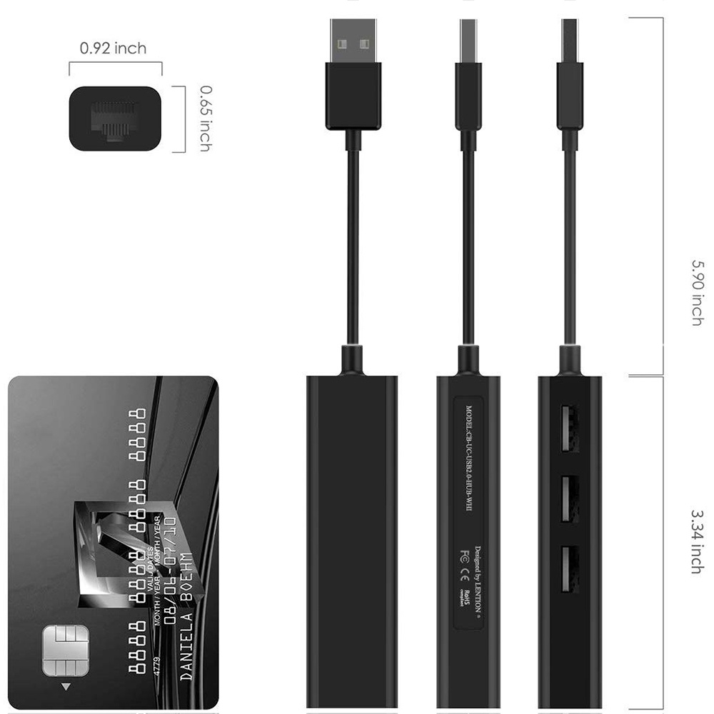 Actual 4 Port HUB Vention 2.0 Power Adapter OTG Lan Ethernet Port Gigabit Adapter With Power Port Free send Type-C USB-C Macbook