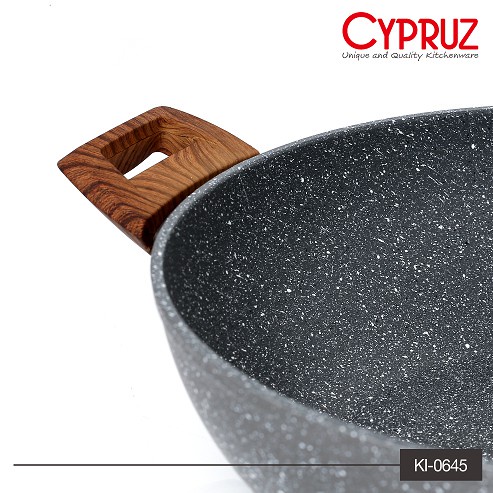 Cypruz Kuali Wok Alum 3mm Induksi Marble 30cm KI-0645