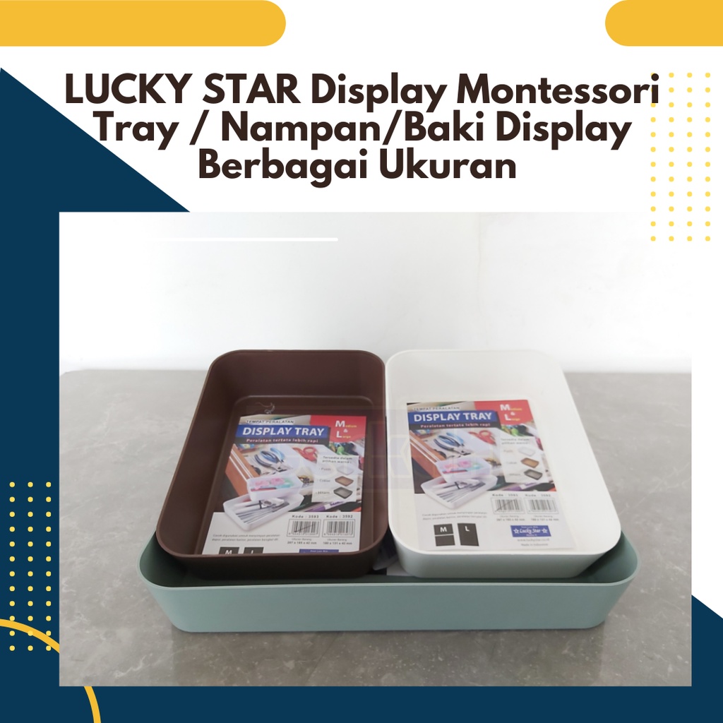 

LUCKY STAR Display Montessori Tray / Nampan/Baki Display Berbagai Ukuran