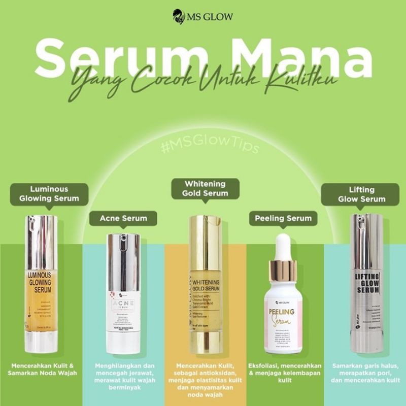 SERUM WAJAH MS GLOW ORIGINAL SERUM ACNE MS GLOW SERUM LUMINOUS MS GLOW SERUM WHITENING MS GLOW SERUM