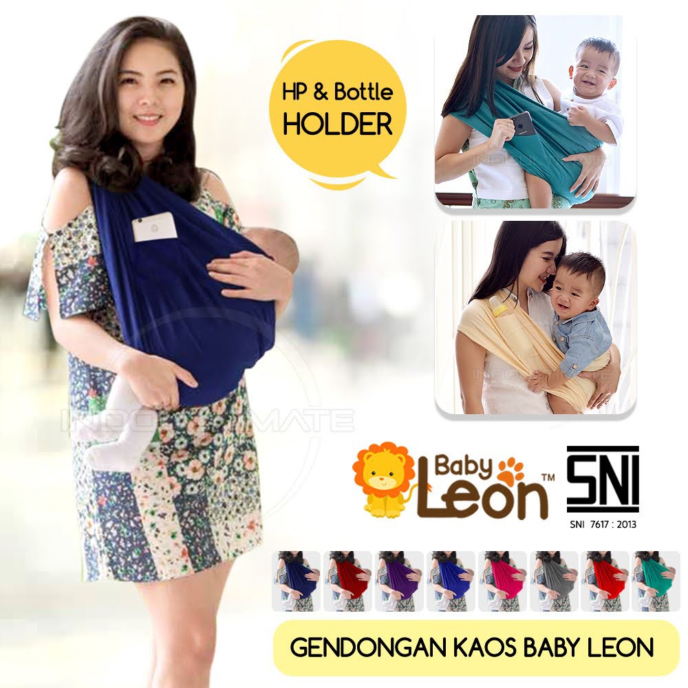 Baby Leon Gendongan Bayi Kaos Geos Baby Leon instan Praktis Simple Gak Ribet BY-44 GB